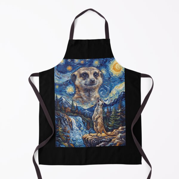 Item preview, Meerkat Howling Moon Starry Night Van Gogh Art Animal Lover designed and sold by dian-rody-crest.