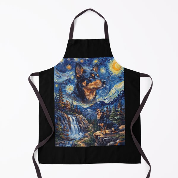 Item preview, Miniature Pinscher Howling Moon Starry Night Van Gogh Art Animal Lover designed and sold by dian-rody-crest.