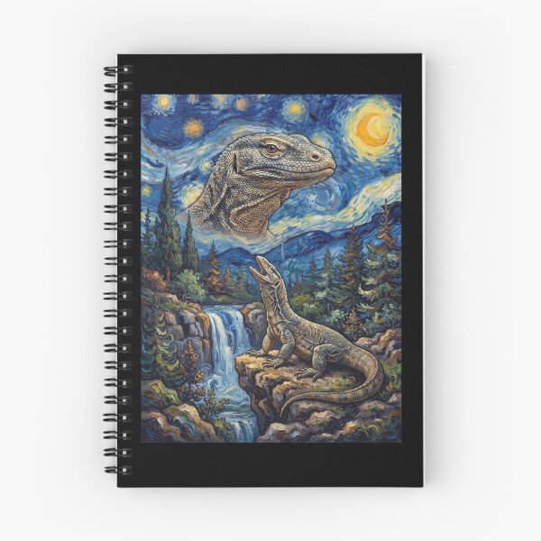 Item preview, Monitor Lizard Howling Moon Starry Night Van Gogh Art Animal Lover designed and sold by dian-rody-crest.