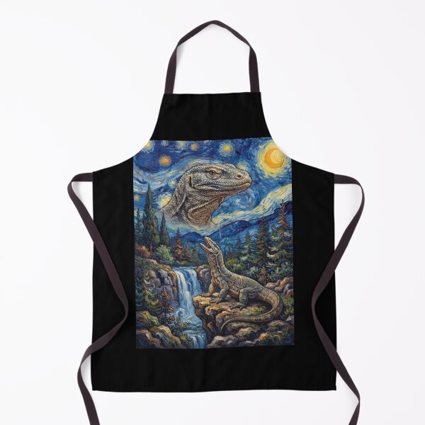 Item preview, Monitor Lizard Howling Moon Starry Night Van Gogh Art Animal Lover designed and sold by dian-rody-crest.