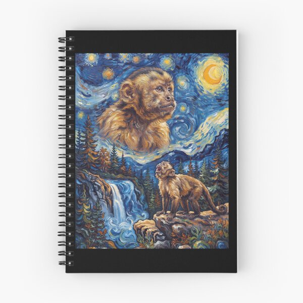 Item preview, Monkey Howling Moon Starry Night Van Gogh Art Animal Lover designed and sold by dian-rody-crest.