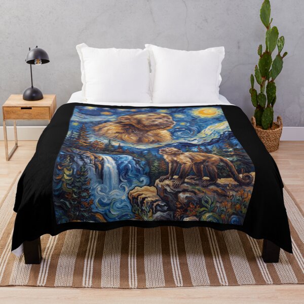 Item preview, Monkey Howling Moon Starry Night Van Gogh Art Animal Lover designed and sold by dian-rody-crest.