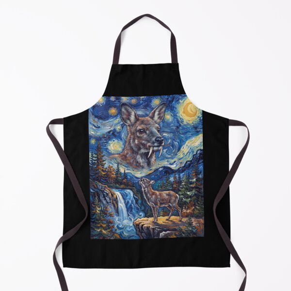 Item preview, Musk Deer Howling Moon Starry Night Van Gogh Art Animal Lover designed and sold by dian-rody-crest.