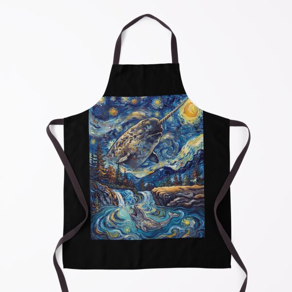 Aperçu de l'œuvre Narval hurlant à la lune, Nuit étoilée, Art de Van Gogh, Amoureux des animaux créée et vendue par dian-rody-crest.