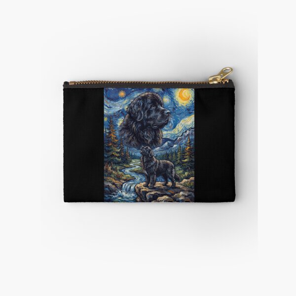 Item preview, Newfoundland Howling Moon Starry Night Van Gogh Art Dog Lover designed and sold by dian-rody-crest.