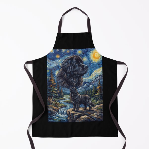 Item preview, Newfoundland Howling Moon Starry Night Van Gogh Art Dog Lover designed and sold by dian-rody-crest.