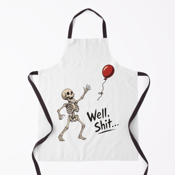 Item preview, Skeleton Reaching For Balloon Well Shit Funny designed and sold by IhanVaanMaArt.