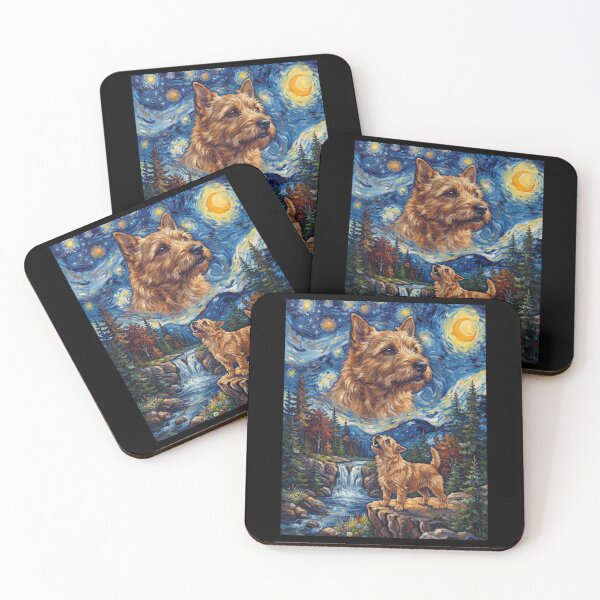 Item preview, Norwich Terrier Howling Moon Starry Night Van Gogh Art Animal Lover designed and sold by dian-rody-crest.