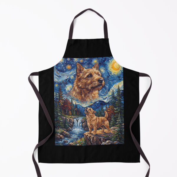 Item preview, Norwich Terrier Howling Moon Starry Night Van Gogh Art Animal Lover designed and sold by dian-rody-crest.
