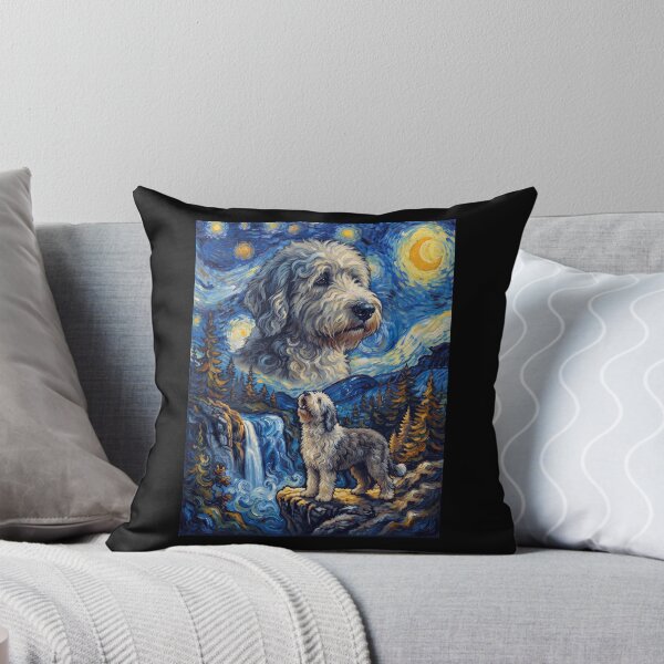 Item preview, Old English Sheepdog Howling Moon Starry Night Van Gogh Art Dog Lover designed and sold by dian-rody-crest.