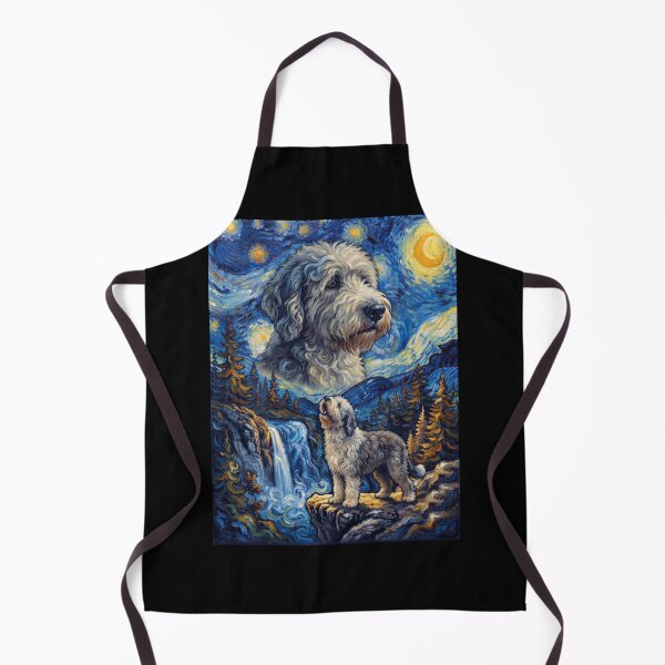 Item preview, Old English Sheepdog Howling Moon Starry Night Van Gogh Art Dog Lover designed and sold by dian-rody-crest.