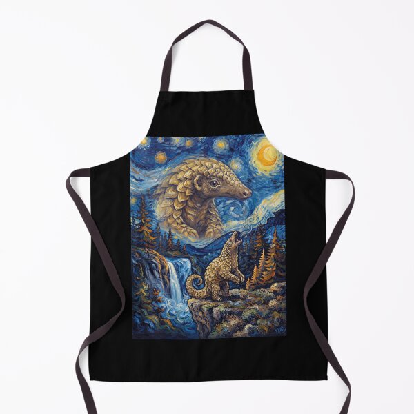 Item preview, Pangolin Howling Moon Starry Night Van Gogh Art Animal Lover designed and sold by dian-rody-crest.