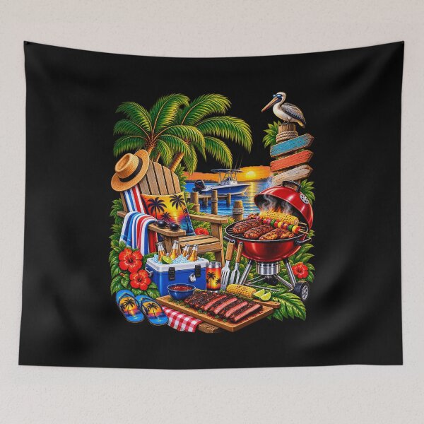 Item preview, Tropical Waterside Barbecue Party Vacation Fun designed and sold by fungear.