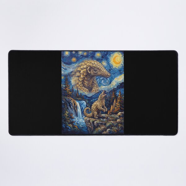 Item preview, Pangolin Howling Moon Starry Night Van Gogh Art Animal Lover designed and sold by dian-rody-crest.