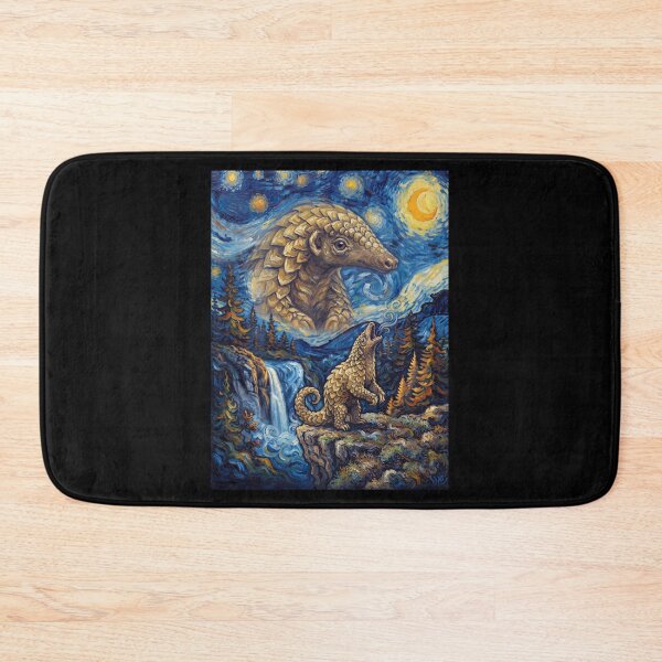 Item preview, Pangolin Howling Moon Starry Night Van Gogh Art Animal Lover designed and sold by dian-rody-crest.