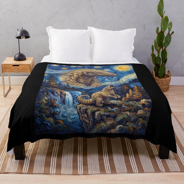 Item preview, Pangolin Howling Moon Starry Night Van Gogh Art Animal Lover designed and sold by dian-rody-crest.