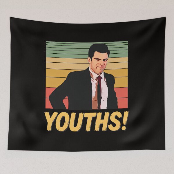 Item preview, Retro YOUTHS! Man Striped Background designed and sold by CoconutBoys.