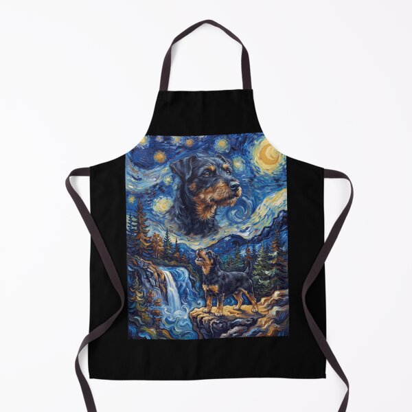 Item preview, Patterdale Terrier Howling Moon Starry Night Van Gogh Art Animal Lover designed and sold by dian-rody-crest.