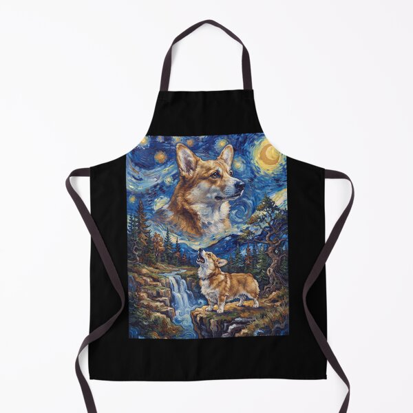 Item preview, Pembroke Welsh Corgi Howling Moon Starry Night Van Gogh Art Dog Lover designed and sold by dian-rody-crest.