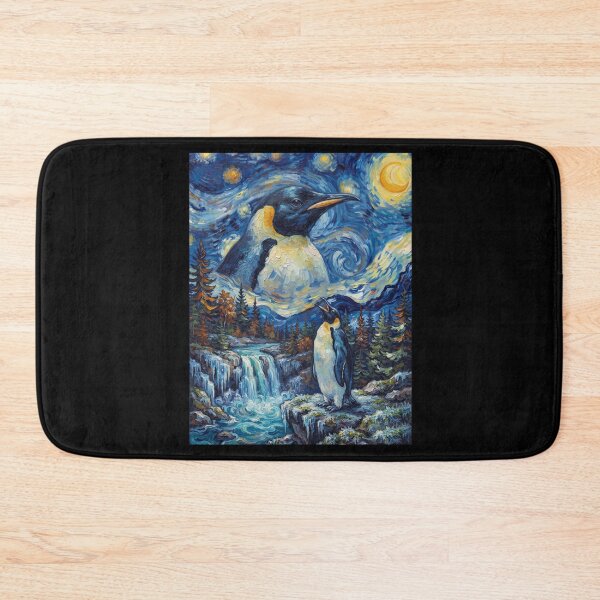 Artikelvorschau, Pinguin heult, Mond, Sternennacht, Van Gogh, Kunst, Tierliebhaber entworfen und verkauft von dian-rody-crest.