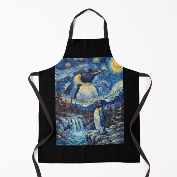 Item preview, Penguin Howling Moon Starry Night Van Gogh Art Animal Lover designed and sold by dian-rody-crest.