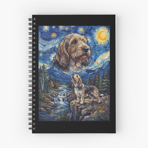 Item preview, Petit Basset Griffon Vendeen Howling Moon Starry Night Van Gogh Art Animal Lover designed and sold by dian-rody-crest.