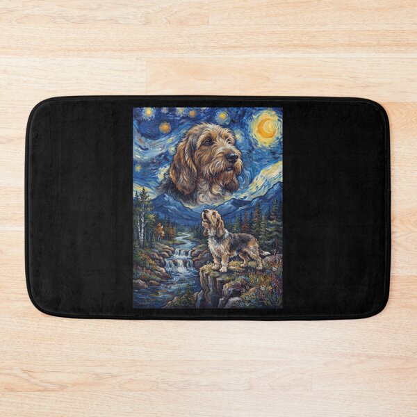 Item preview, Petit Basset Griffon Vendeen Howling Moon Starry Night Van Gogh Art Animal Lover designed and sold by dian-rody-crest.