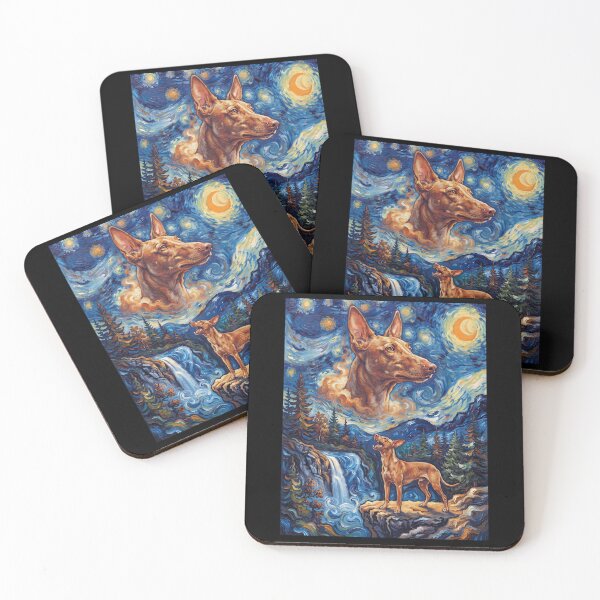 Item preview, Pharaoh Hound Howling Moon Starry Night Van Gogh Art Animal Lover designed and sold by dian-rody-crest.