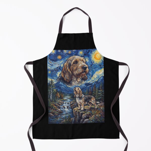 Item preview, Petit Basset Griffon Vendeen Howling Moon Starry Night Van Gogh Art Animal Lover designed and sold by dian-rody-crest.