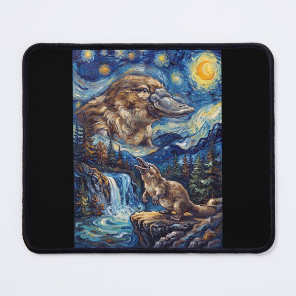 Item preview, Platypus Howling Moon Starry Night Van Gogh Art Animal Lover designed and sold by dian-rody-crest.