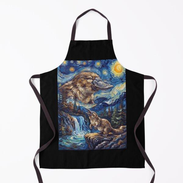 Item preview, Platypus Howling Moon Starry Night Van Gogh Art Animal Lover designed and sold by dian-rody-crest.