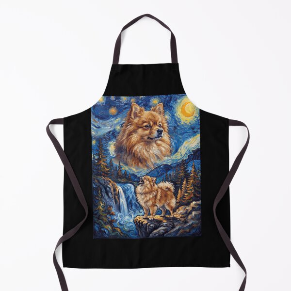 Item preview, Pomeranian Howling Moon Starry Night Van Gogh Art Dog Lover designed and sold by dian-rody-crest.