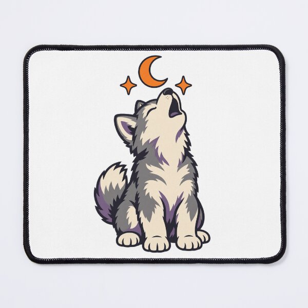 Item preview, Howling Husky Puppy with Crescent Moon – Cute Halloween Dog designed and sold by Thaivi Design.