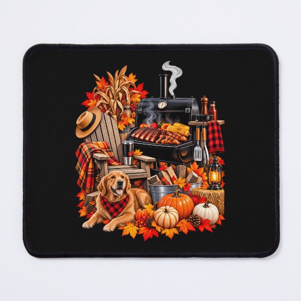 Item preview, Friendly Dog Barbecue Fall Leaves Gathering designed and sold by fungear.