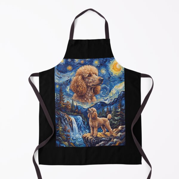 Item preview, Poodle Howling Moon Starry Night Van Gogh Art Dog Lover designed and sold by dian-rody-crest.