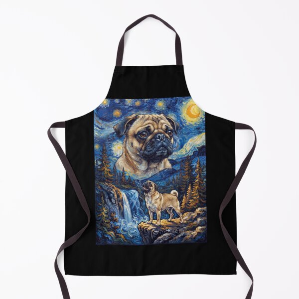 Item preview, Pug Howling Moon Starry Night Van Gogh Art Dog Lover designed and sold by dian-rody-crest.