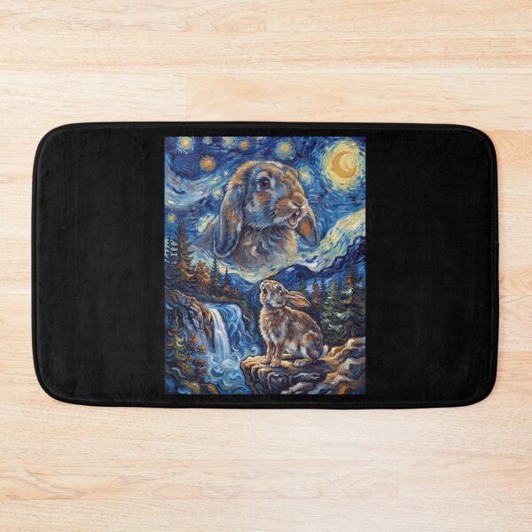 Artikelvorschau, Kaninchenheulen, Mond, Sternennacht, Van Gogh, Kunst, Tierliebhaber entworfen und verkauft von dian-rody-crest.