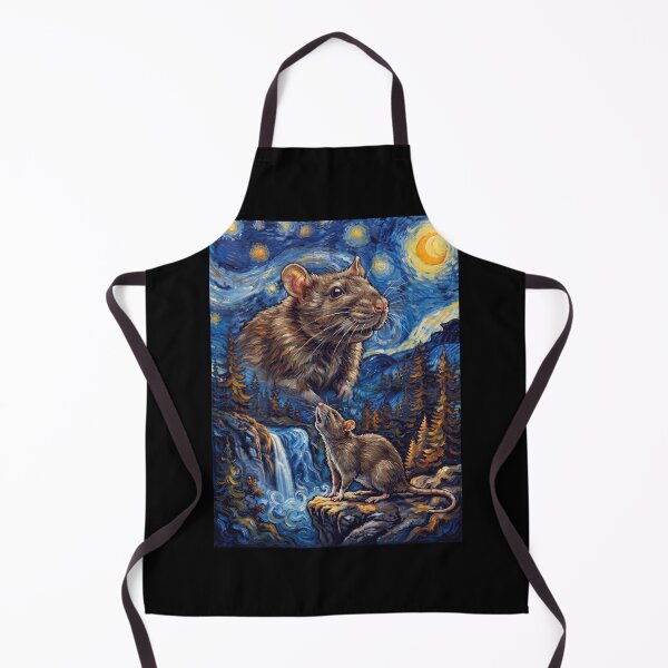 Item preview, Rat Howling Moon Starry Night Van Gogh Art Animal Lover designed and sold by dian-rody-crest.