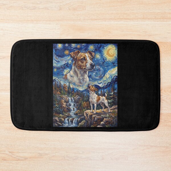Item preview, Rat Terrier Howling Moon Starry Night Van Gogh Art Animal Lover designed and sold by dian-rody-crest.