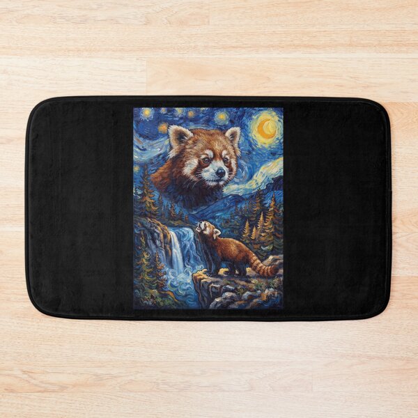 Item preview, Red Panda Howling Moon Starry Night Van Gogh Art Animal Lover designed and sold by dian-rody-crest.