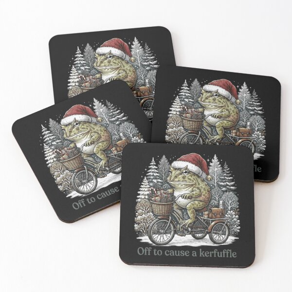 Item preview, Off to Cause a Kerfuffle Toad Bicycle Christmas Design designed and sold by MiALopezArt.