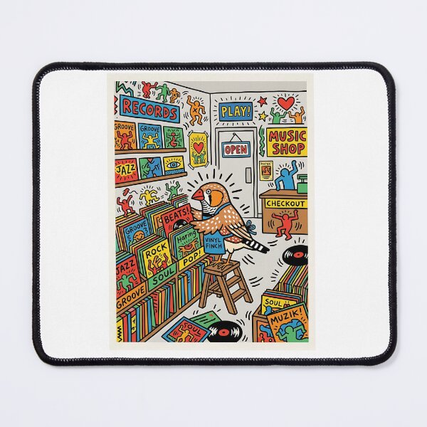Item preview, Zebra Finch Record Clerk designed and sold by PictoVibe.