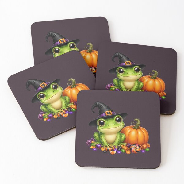 Item preview, Frog- Cute Halloween Frog with Pumpkin Witch Hat- Spooky Season designed and sold by All About DigiCraft by Fedelina.
