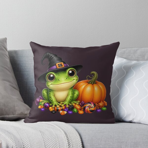 Item preview, Frog- Cute Halloween Frog with Pumpkin Witch Hat- Spooky Season designed and sold by All About DigiCraft by Fedelina.