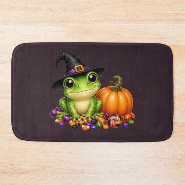Item preview, Frog- Cute Halloween Frog with Pumpkin Witch Hat- Spooky Season designed and sold by All About DigiCraft by Fedelina.