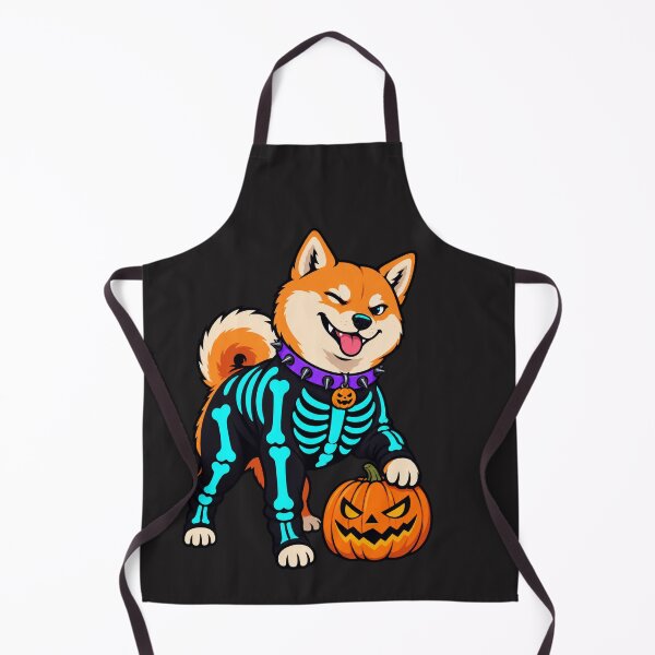 Item preview, Neon Skeleton Shiba Inu with Pumpkin – Cute Halloween Dog designed and sold by Thaivi Design.