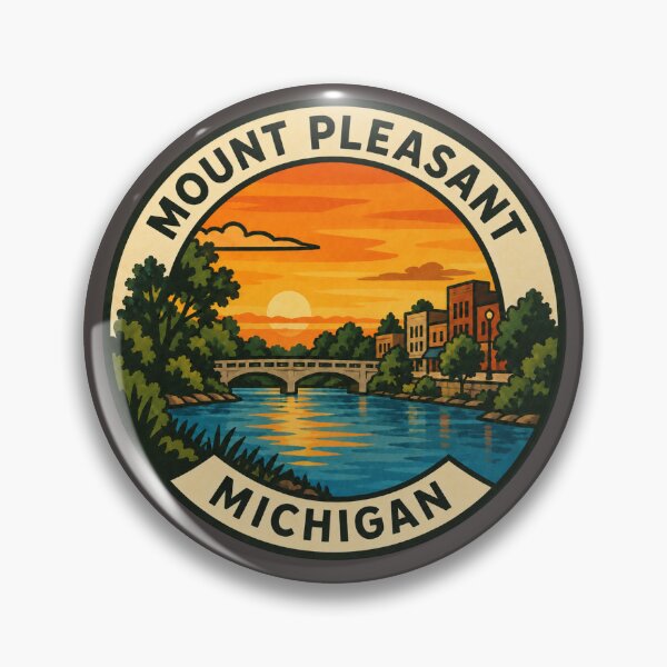 Item preview, Mount Pleasant Michigan Vintage Hometown Travel Badge designed and sold by American Travels.