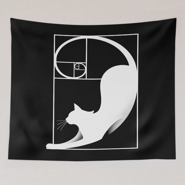Item preview, Cat Fibonacci Spiral Sacred Geometry Ratio designed and sold by MissAshtyn.