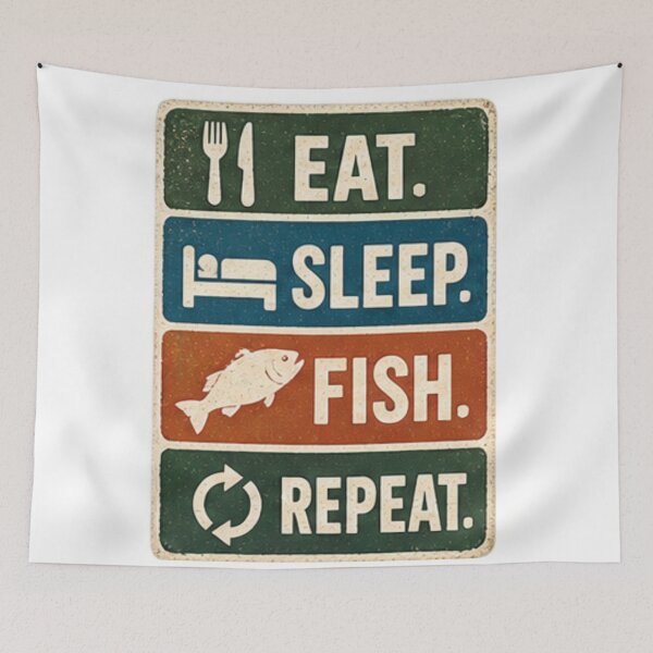 Item preview, Eat Sleep Fish Repeat designed and sold by StrongEpic.