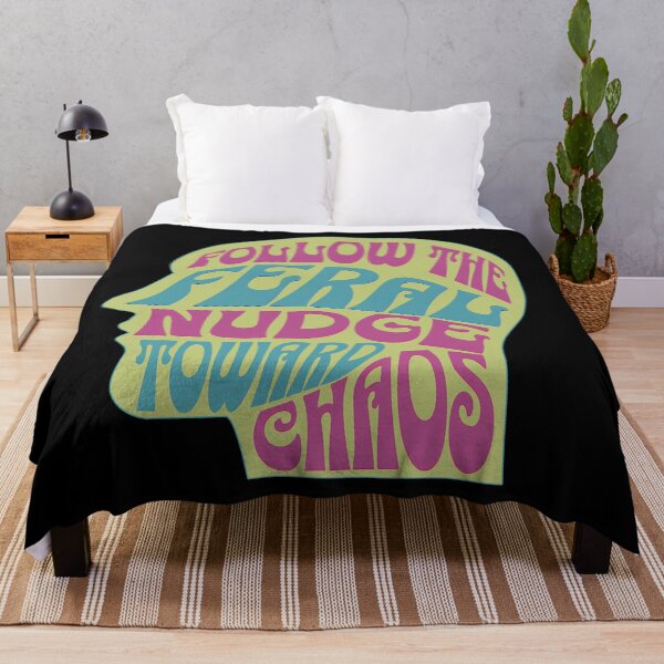 Item preview, Follow the Feral Nudge Toward Chaos Psychedelic Head Typography designed and sold by FaeryNuff.